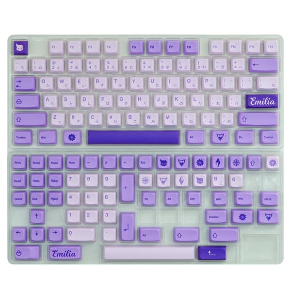 PBT Keycaps 143 Taster XDA Profil Farvesublimation Søde Keycaps Wit