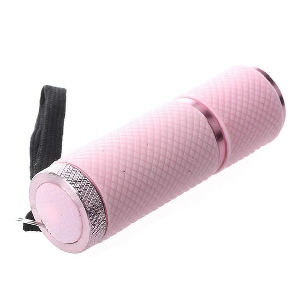 10x Mini Rosa Gummerad 9-led Ficklampa Utomhus