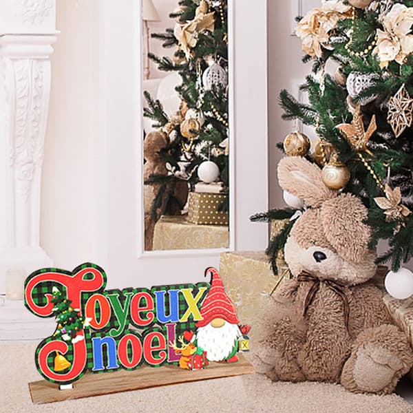 2 Styck Julbordsdekor Trä Gnome Bordsskiva Skylt Trä JOY+tree