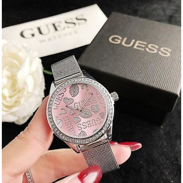 Rose Gold Rustfrit stål Mesh Armbåndsur Mode