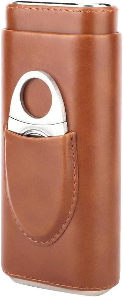 Lær Cedar Sigar Humidor, Mini Kvalitets Lær Sigarboks