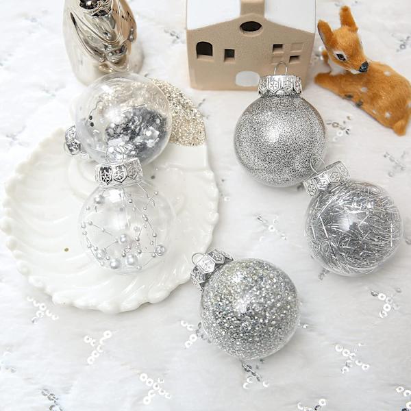 Julgransprydnader, splittersäkra Klara Silver Julgranskulor 30st