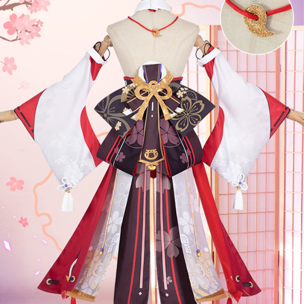 Mub- Genshin Impact Yae Miko Guuji Yae Cosplay Costume Genshin Deguisement Wig Dress Party Outfit Halloween Costumes for Women Costume+Wig XL