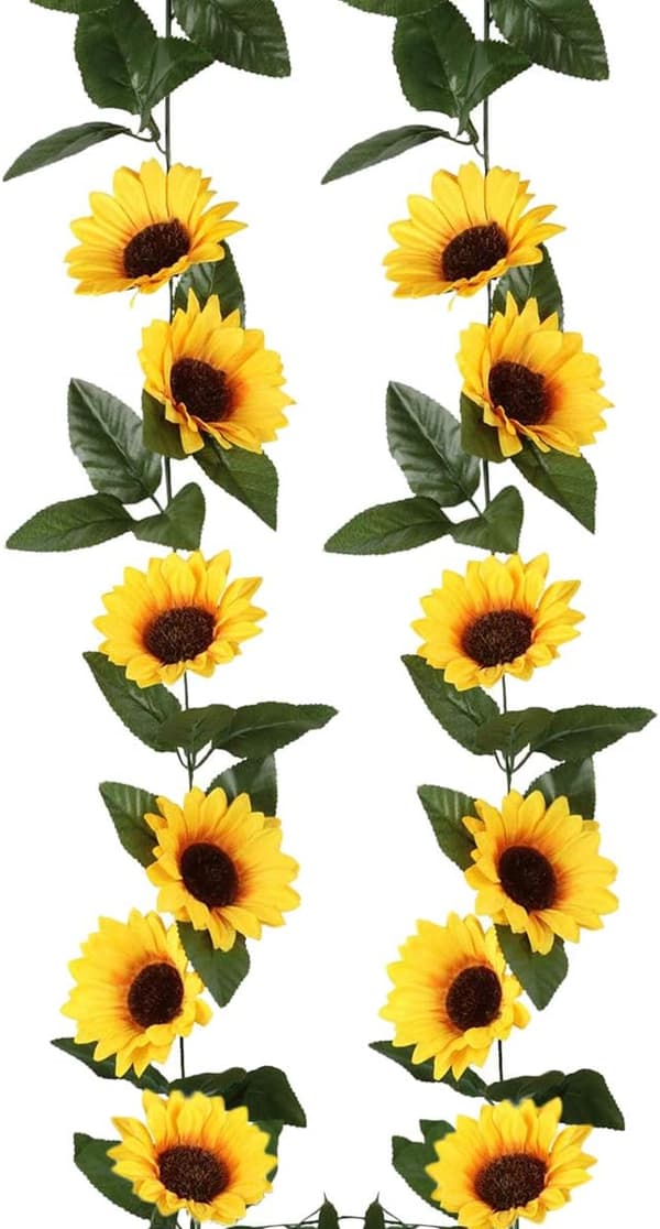Kunstig solsikkekrans ca. 2,25m lang Kunstig plante H