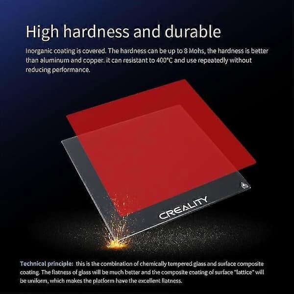 Creality Carborundum Glasplade Platform Opvarmet Byggeflade til Ender-3 3D Printer Del