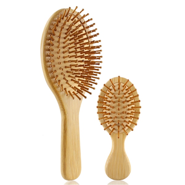 2st Bambu Hårborstar Set Med Paddle Detangling Borste och