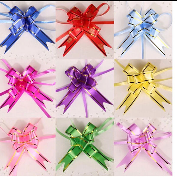 10 st Dekoration Party Bröllop Födelsedagspresent Blomma Bow Wrap Pu