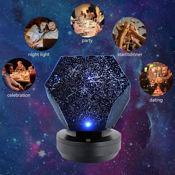 Stjärnprojektor, galaxstjärnprojektor med 3 justerbara färger