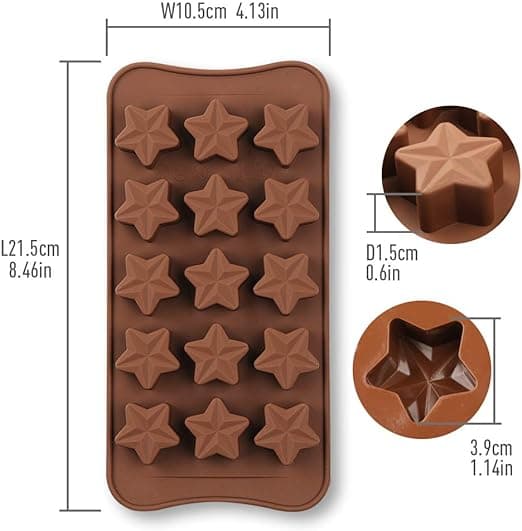 15 hålrum Stjärnformad form, non Stick Food Grade Sil