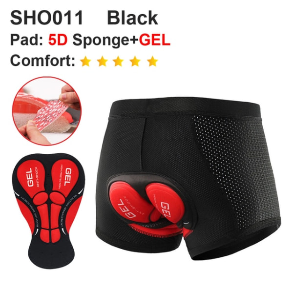 Åndbare cykelshorts Cykelundertøj Gel Pad Black 2XL