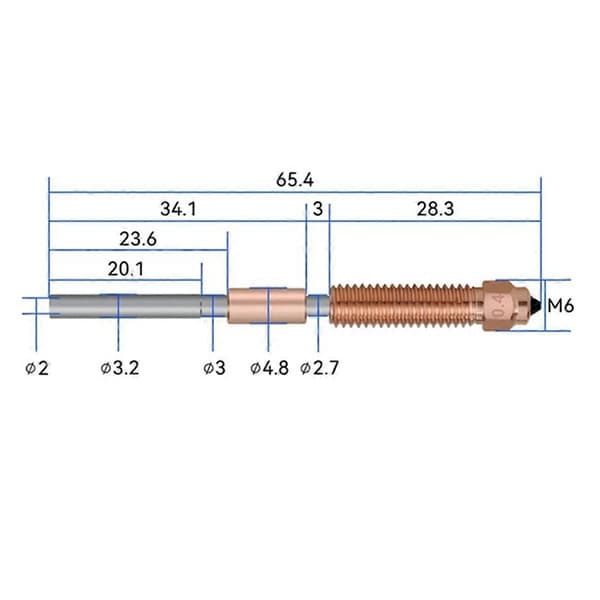 Høyflytende oppgradert dyse K1 Quick-Swap dyse for K1 Max K1C V3 3D-printer Hotend 0,4 mm