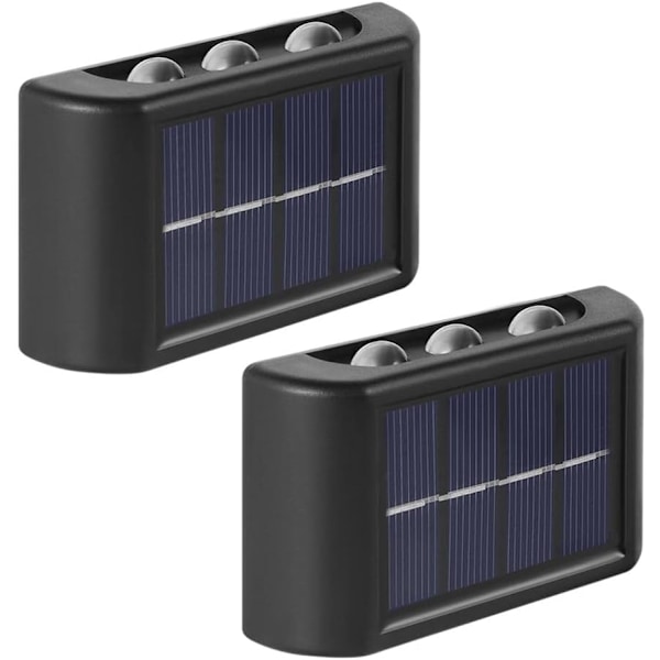 2 st Solar Vägglampor Outdoor, Solar Garden Lights Outdoor, Out