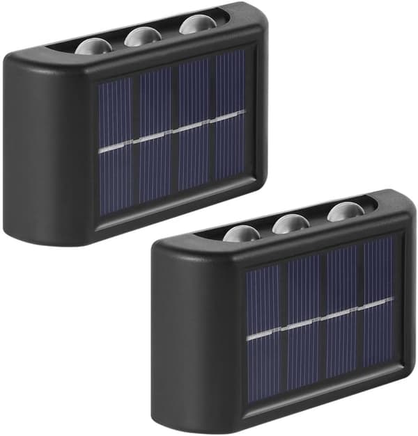 2 stk Solar Vegglamper Utendørs, Solar Hagebelysning Utendørs, Ute