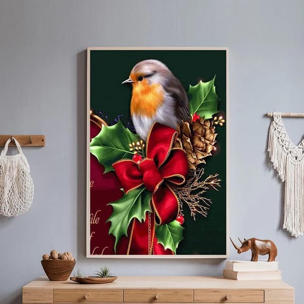 ##/5D diamantmaling-DIY-30x40cm-julefugl##/