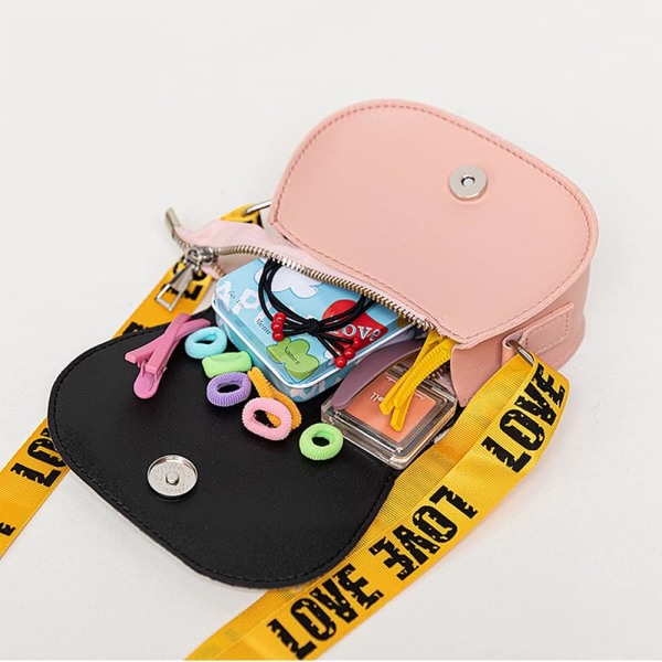 Söt ren handväska Crossbody axelväska med justerbara remmar Toddler Barnväska Presenter för små flickor (rosa) NO:8