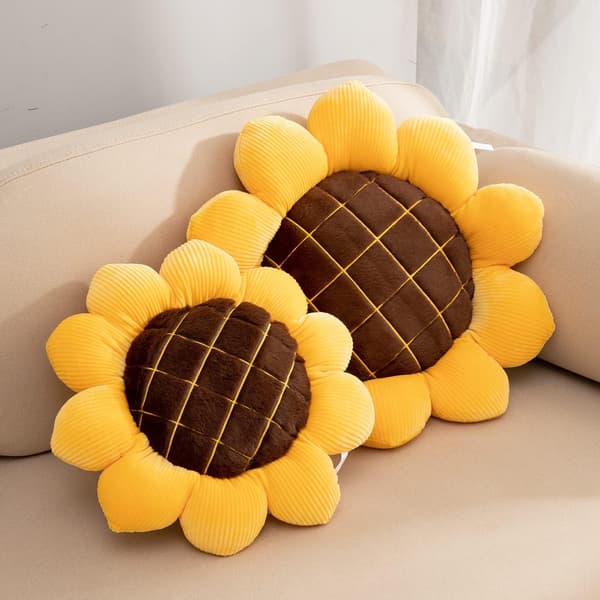 Blomster Gulv Pute Sittepute Matte & Solsikkeformet Dekor