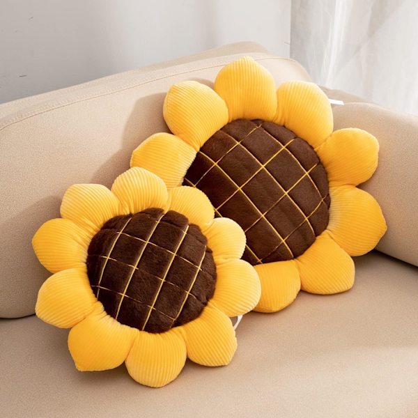 Flower Floor Kudde Sittkudde Matta & Solrosformad Decora