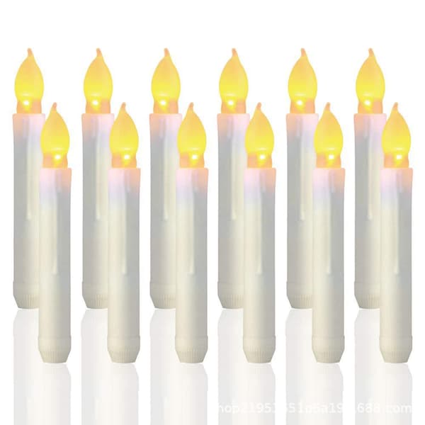 LED-lys Lange Lysestake Lys Flammeløse Lys 12 st16,5*2,0 cm