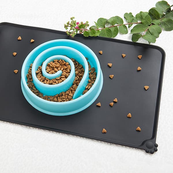 Silikoneunderlag til madskål til kæledyr - sort