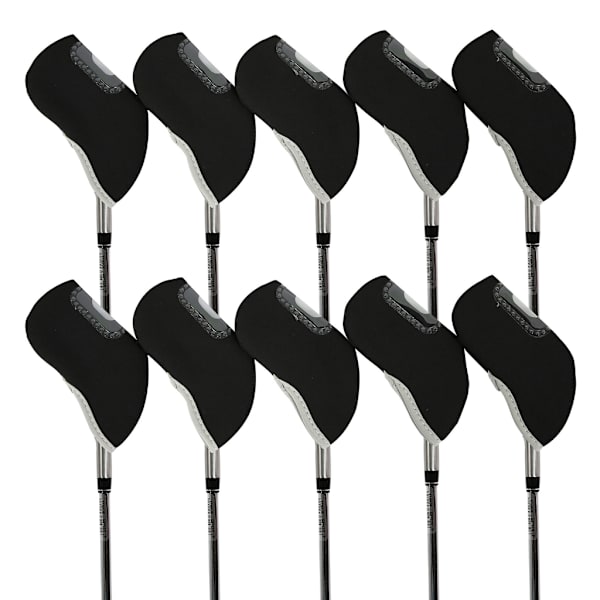 10 Styck Golf Iron Headcover Tjock Neopren Golf Iron Head Cover Golf Club Headcover med genomskinligt fönster Passar de flesta märken Royal blue