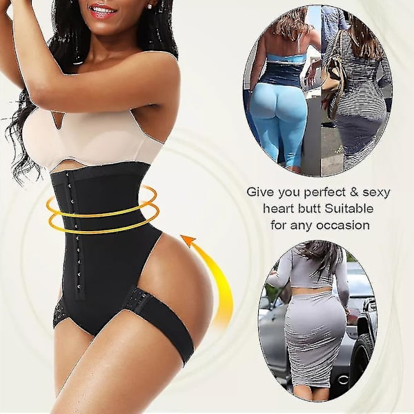 2-i-1 Casual High Waist Hip Lifting Shaper Byxor för kvinnor Black XXL