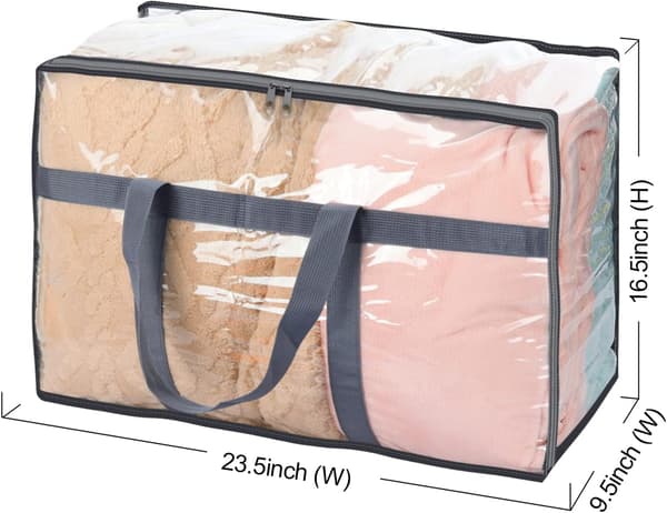 4-pack klar filt Klädförvaring 60L flyttväskor med förstärkt