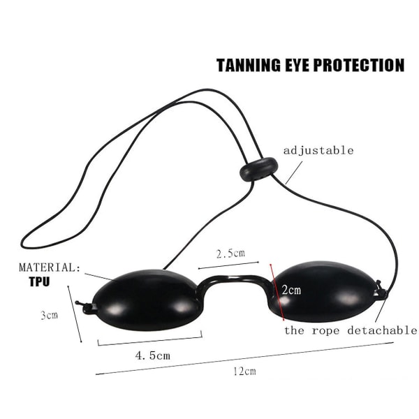 2st flexibla solarieglasögon Ögonskydd Uv-glasögon Bärbara svarta glasögon Skyddsögonmask Ögonskydd