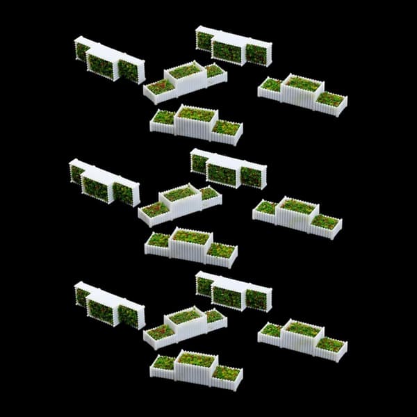 15 stk 1:150 Miniatyrbed for hagedekorasjon