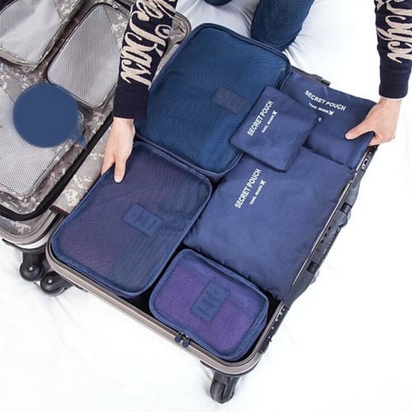 6 stk. Innsatser til reisekofferter blue one size