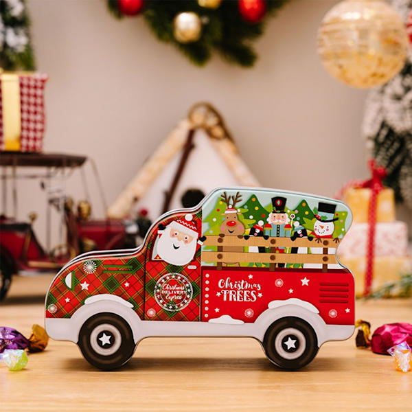 Metallkakeboks til jul Kreativ julemetallgodteriboks Julegodterikakeemballasjeboks null - 3