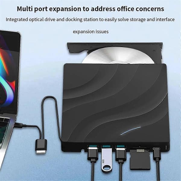 DVD Ekstern USB3.0 Type-C Multifunktionel Blu Ray CD-brænder Drev Brænder Læser Egnet til Bærbar PC i Enhver Anledning