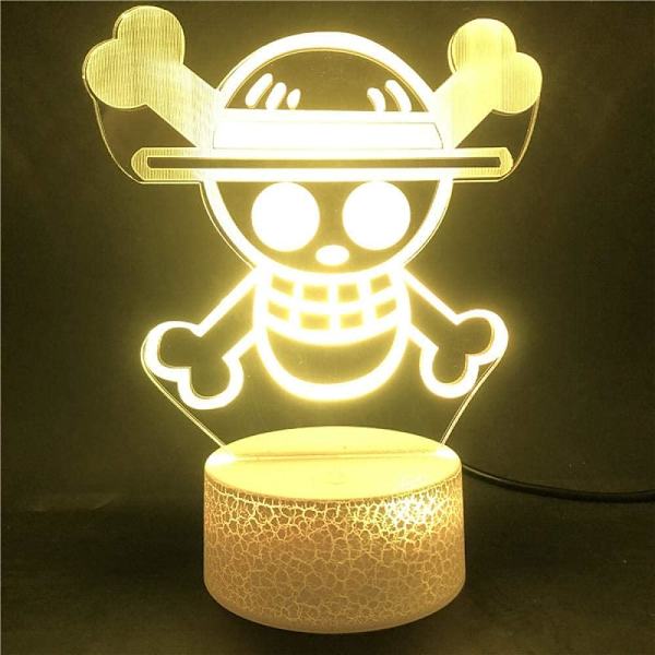 One Piece Luffy 3D Illusion Night Light Lamp Smart Touch, RG