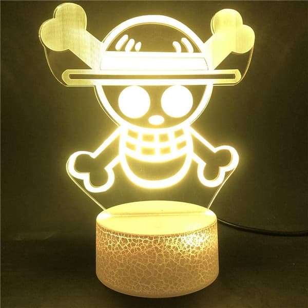 One Piece Luffy 3D Illusjon Nattlampe Smart Touch, RG