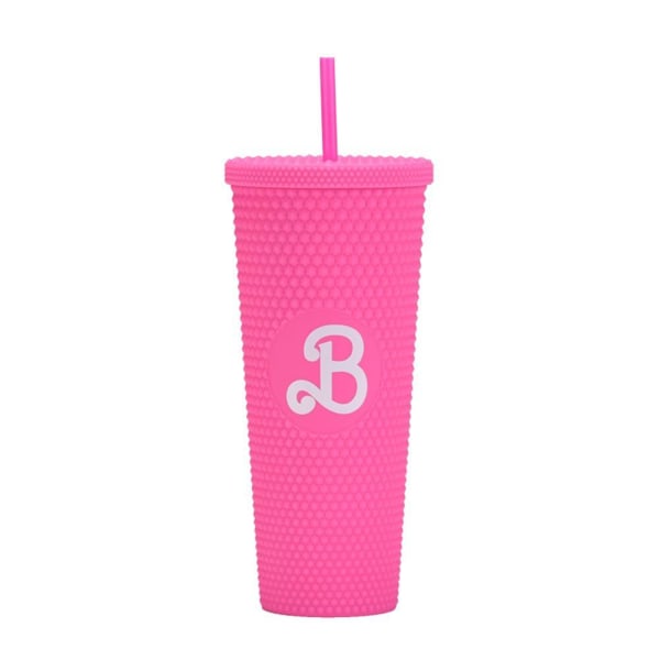 Barbie Dubbade Tumbler Mode Barbie Rosa Akryl Vattenkopp Wit rose pink one-size