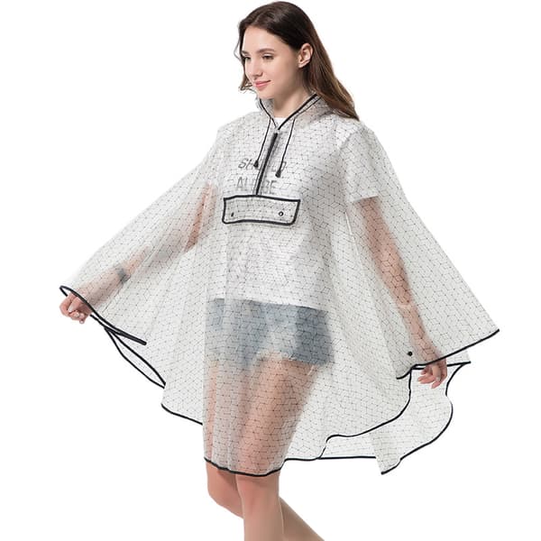 Regnponcho förtjockad och transparent vattentät regncape regnjacka