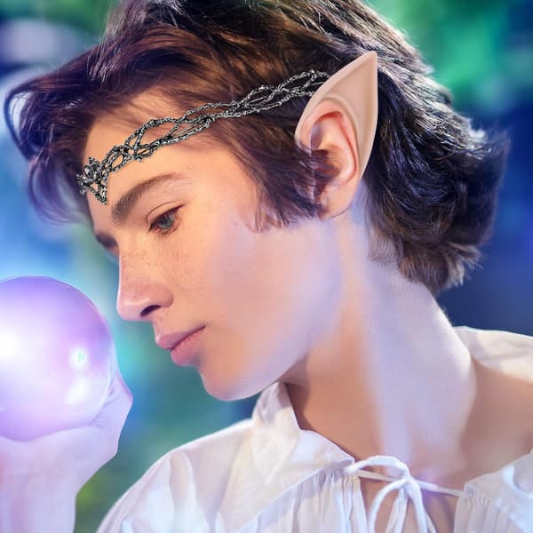 Nisseører med Fairy Crown Sæt 2 par bløde nisseører med Pixie
