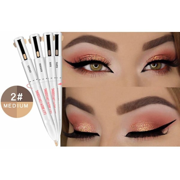 4-i-1 Eyebrow Contour Pen Waterproof Definition Highlighting Brows Eyebrow Pencil Natural Eyebrows Makeup Cosmetic ToolBlonde, modell: Blond