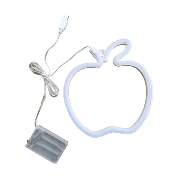 Apple-formade neonskyltar Neonljus LED för väggdekor Gaming Zon
