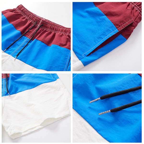 1/2/3/5 Hengittävät ja tyylikkäät miesten shortsit - kesään Wine Red and Black XXL,1 1 Pc