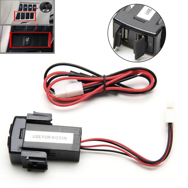 2.1A 5V for Teana Sylphy billader Multifunksjonskonvertering Doble USB-porter Adapter Hurtiglading Telefon Hurtiglader