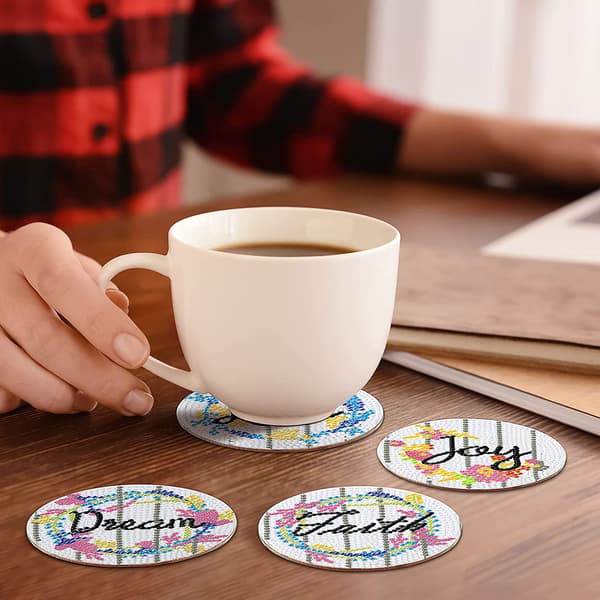 DIY Diamond Painting Coaster Set om 8 - Salutat