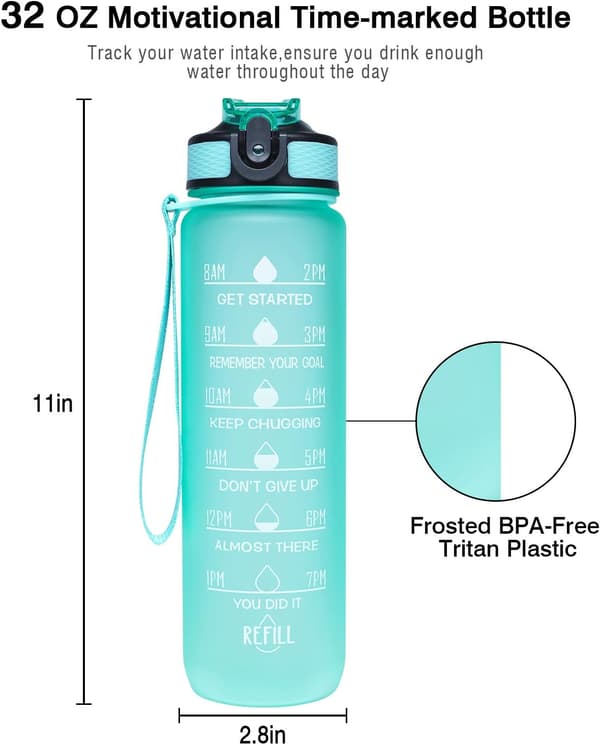 32 oz vesipullo oljella, urheilupullo BPA-vapaa Mint Green