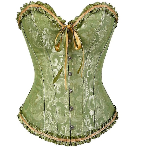 Seksikkäät naiset Bustier Korsetti Kukka Nyöritys Korsetti Toppi Luullinen Vyötärövalmentaja Alusvaatteet Overbust Korsetit Vartalon Muotoilija Plus Koko, ruskea 5XL