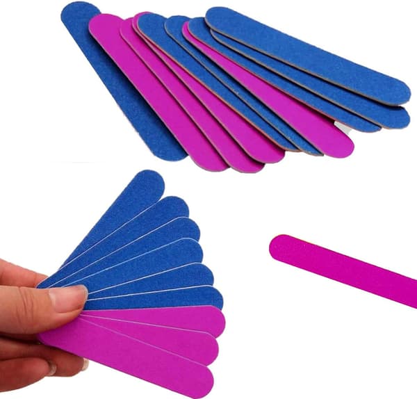 100 stk. Mini Dobbeltsidede Neglefile 180/240 Korn, Professionel