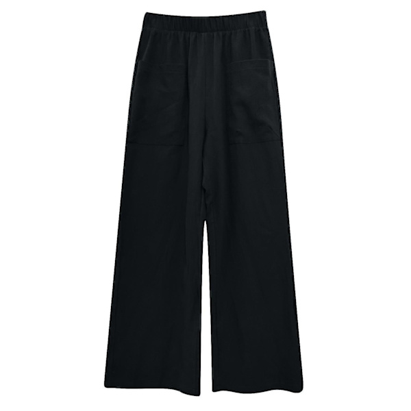 Damemode Casual Løse Bredben Bukser Bukser Bukser Black L