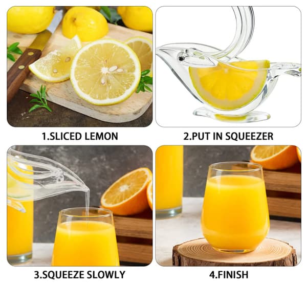 2-pack Fågel Citronpress, Citronjuicer Akryl Manuell Juice Limepress