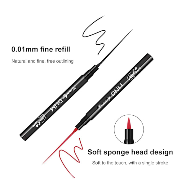 12 färger Matt Flytande Eyeliner Färgglad Set, Matt Flytande Färgrik Eye-Liner Pen Neonfärgad Eyeliner ögonmakeup, Långvarig Vattentät