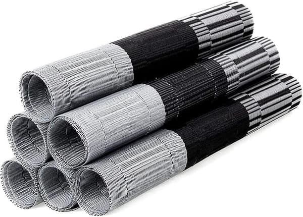 6 stk Sklisikre PVC Plassmatter (Sølvgrå), Vaskbare Plassmatter (4