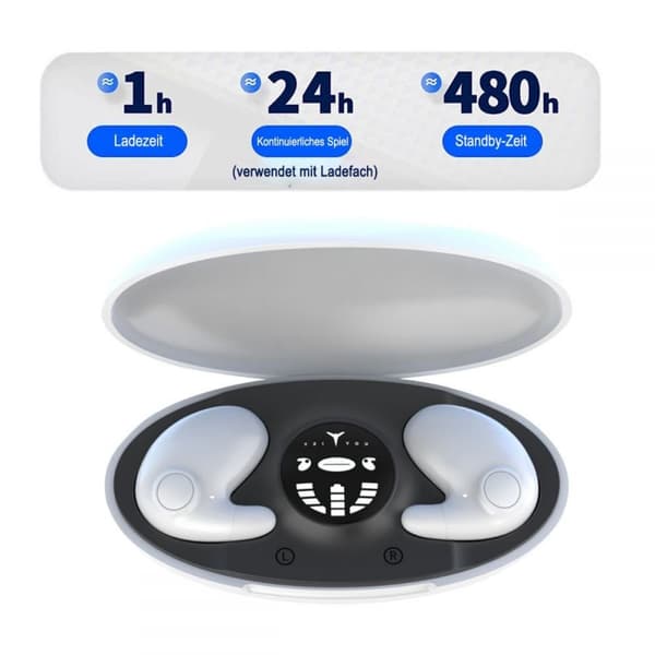 InEar SleepEarbuds Hovedtelefoner Støjreducerende Hvide Bluetooth Hovedtelefoner