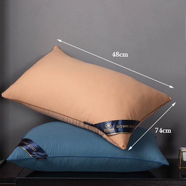 Sängkuddar Polyesterfyllning Mjuk Stödjande plyschkuddar för att sova 48x74cm Camel